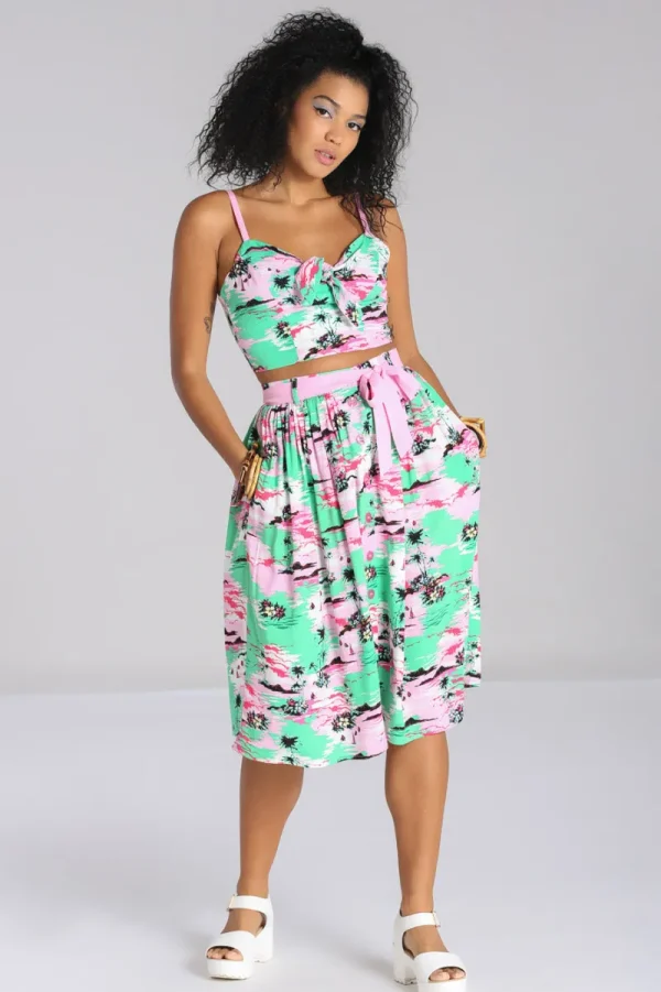 Hell Bunny Skirts>Kai Skirt Green