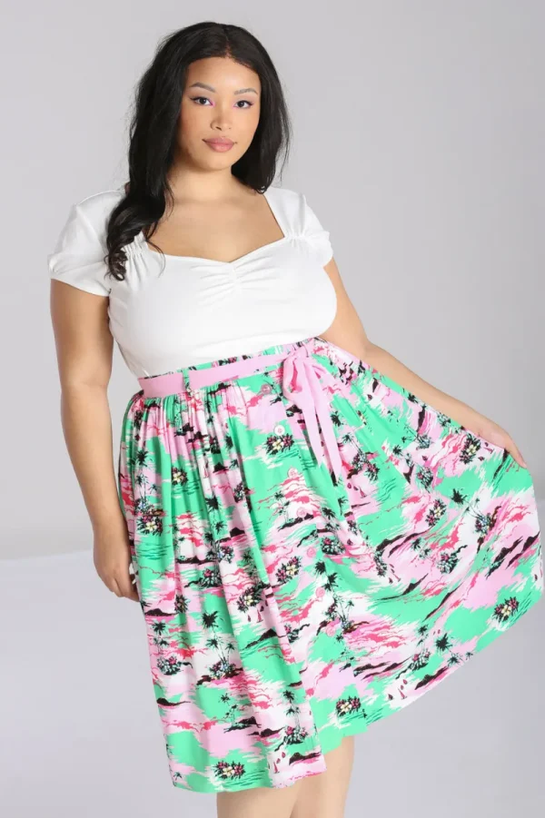 Hell Bunny Skirts>Kai Skirt Green