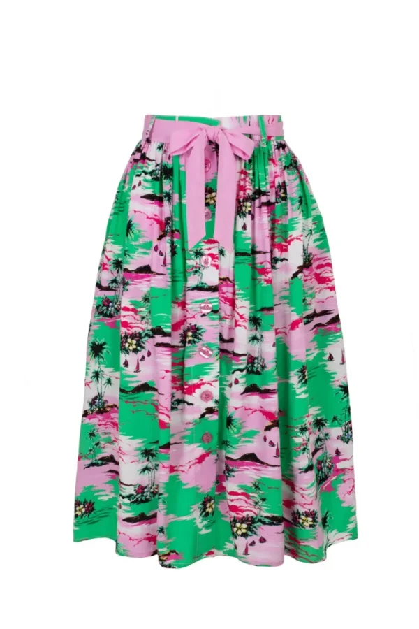Hell Bunny Skirts>Kai Skirt Green