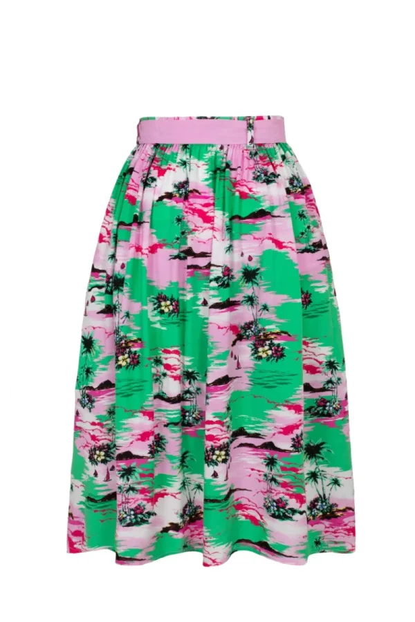 Hell Bunny Skirts>Kai Skirt Green