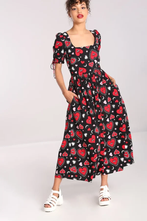 Hell Bunny Dresses With Pockets | Maxi Dresses>Kate Heart Dress Black