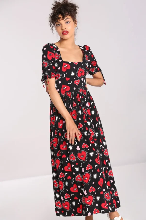 Hell Bunny Dresses With Pockets | Maxi Dresses>Kate Heart Dress Black