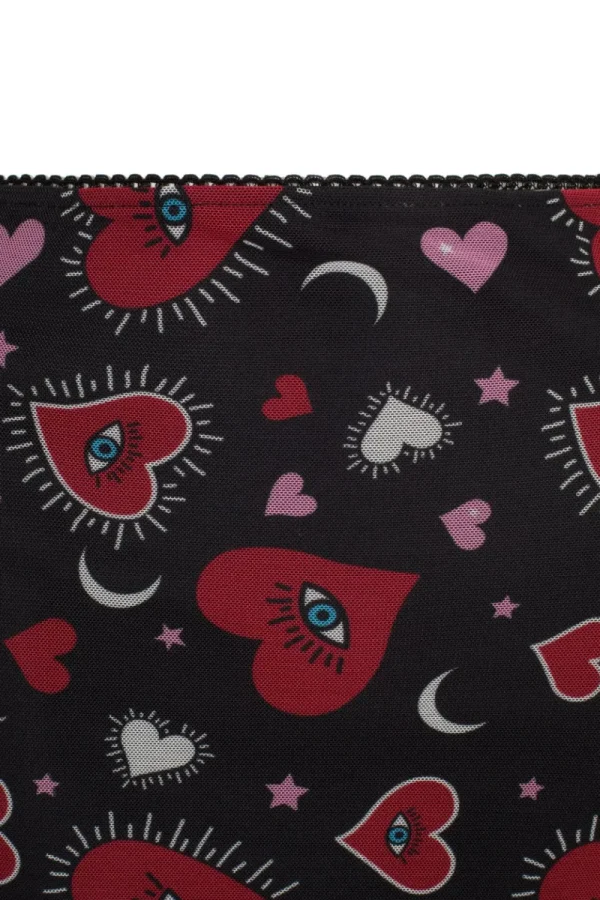 Hell Bunny Skirts>Kate Heart Mesh Skirt Black
