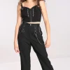 Hell Bunny Trousers & Shorts | Trousers & Shorts>Lennox Cropped Trousers Black