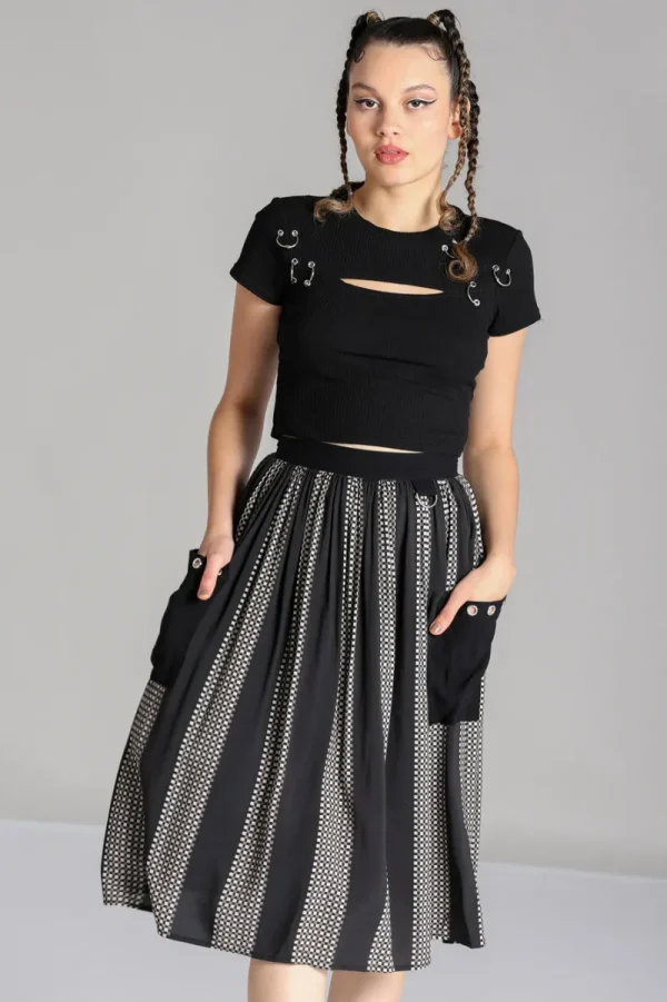 Hell Bunny Skirts>Lita Skirt Black/Grey