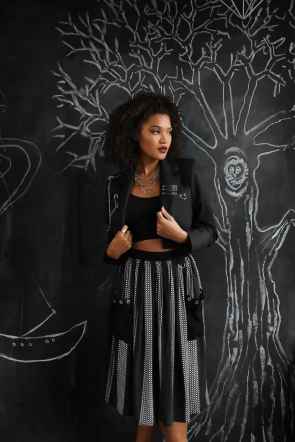 Hell Bunny Skirts>Lita Skirt Black/Grey