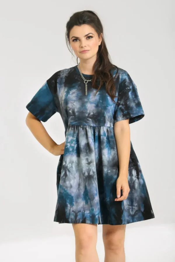 Hell Bunny Dresses | Loungewear>Lost Mini Dress Navy