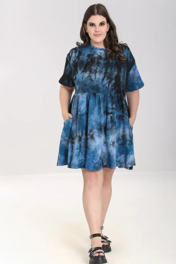 Hell Bunny Dresses | Loungewear>Lost Mini Dress Navy