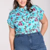 Hell Bunny Tops | Blouses>Louella Shirt Aqua