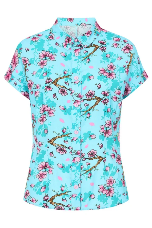 Hell Bunny Tops | Blouses>Louella Shirt Aqua