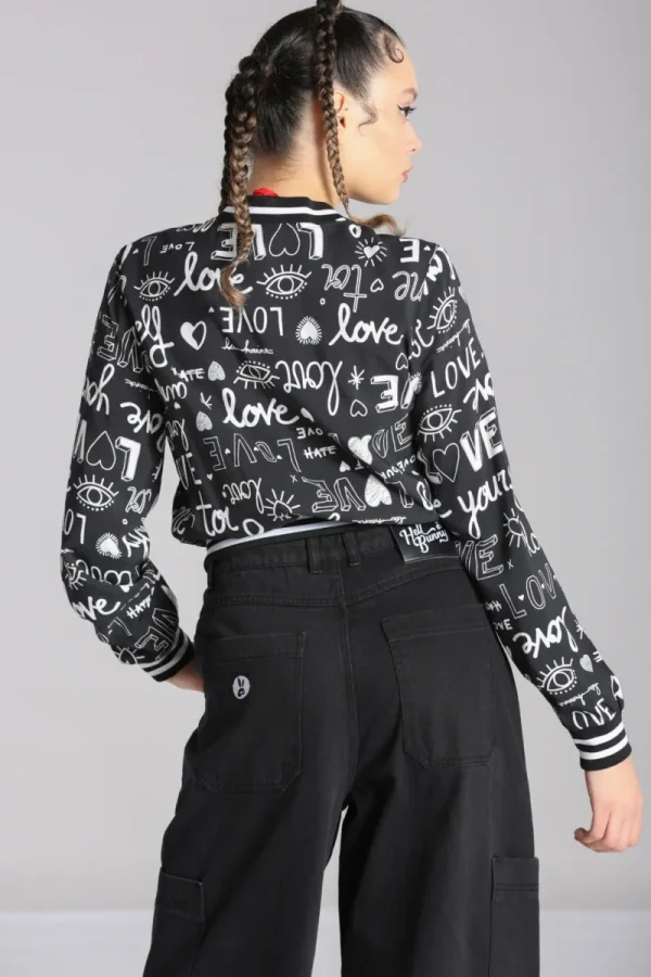 Hell Bunny Coats & Jackets>Love Yourself Jacket Black