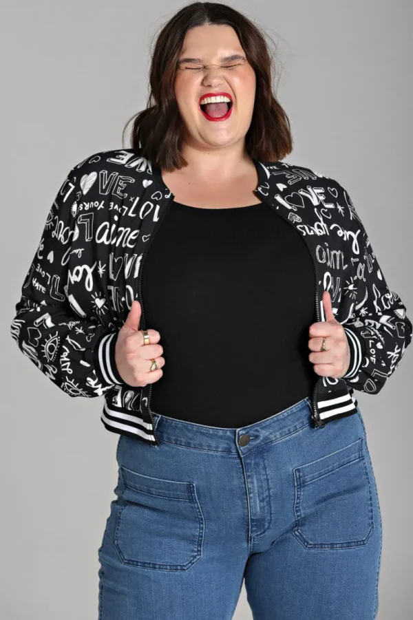 Hell Bunny Coats & Jackets>Love Yourself Jacket Black