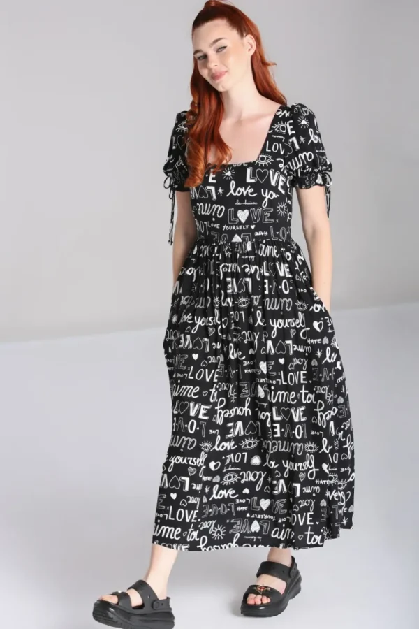 Hell Bunny Dresses>Love Yourself Maxi Dress Black