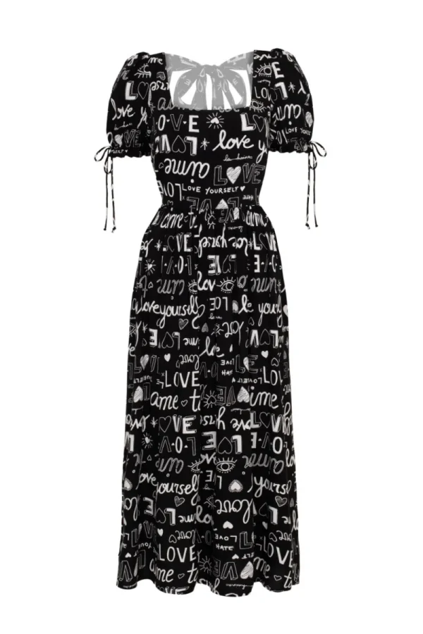 Hell Bunny Dresses>Love Yourself Maxi Dress Black