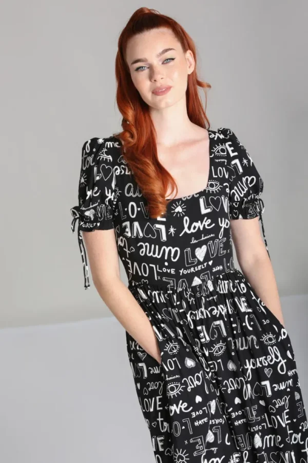Hell Bunny Dresses>Love Yourself Maxi Dress Black