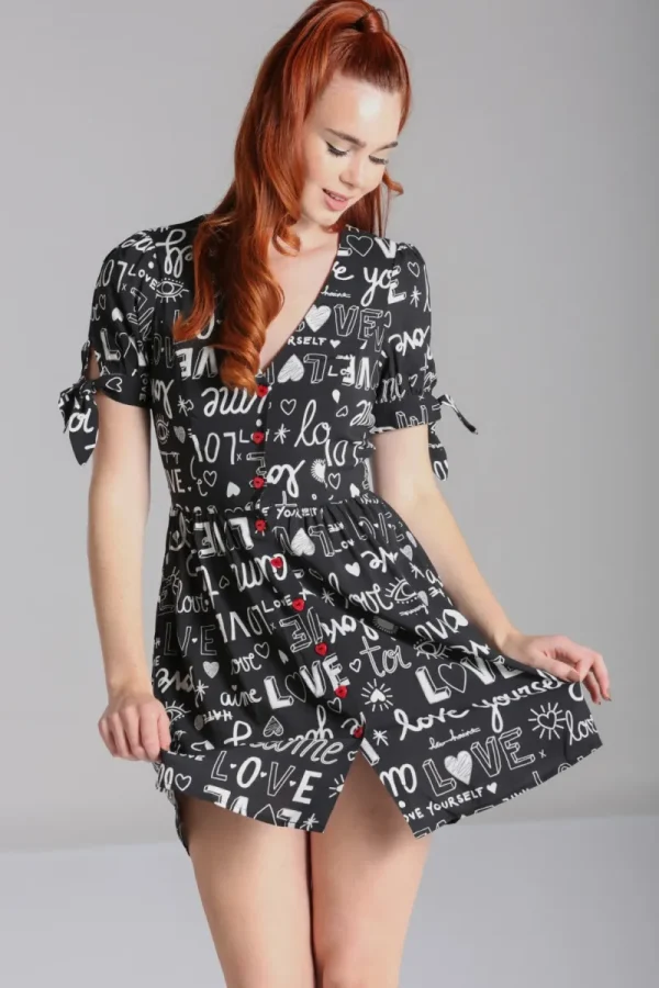 Hell Bunny Dresses>Love Yourself Mini Dress Black