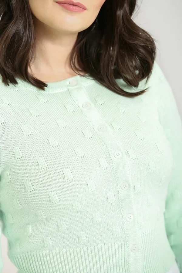 Hell Bunny Knitwear>Mallow Cardigan Mint