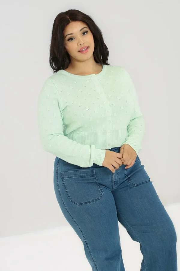 Hell Bunny Knitwear>Mallow Cardigan Mint