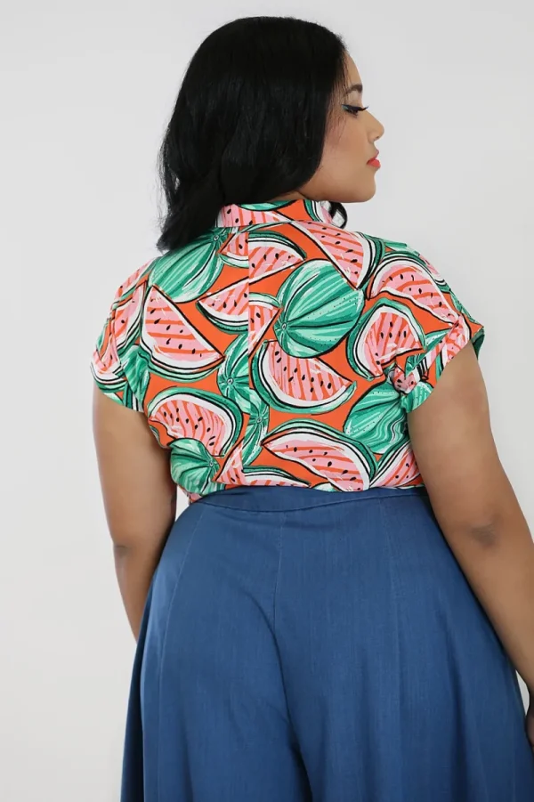 Hell Bunny Blouses | Tops>Melonie Shirt Orange
