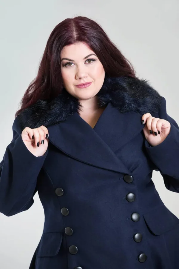 Hell Bunny Coats & Jackets>Milan Coat Navy