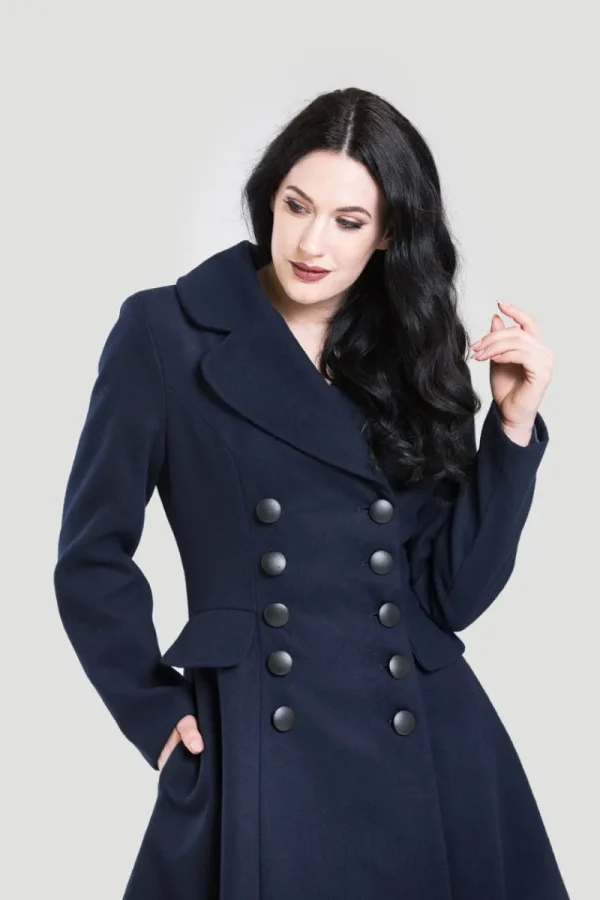 Hell Bunny Coats & Jackets>Milan Coat Navy