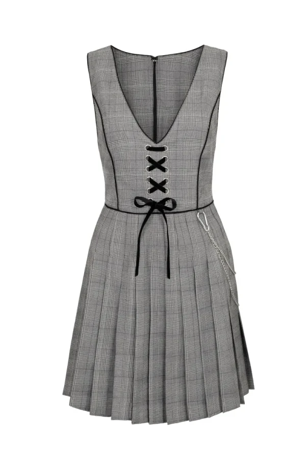 Hell Bunny Dresses | Dresses>Mina Pinafore Dress Grey