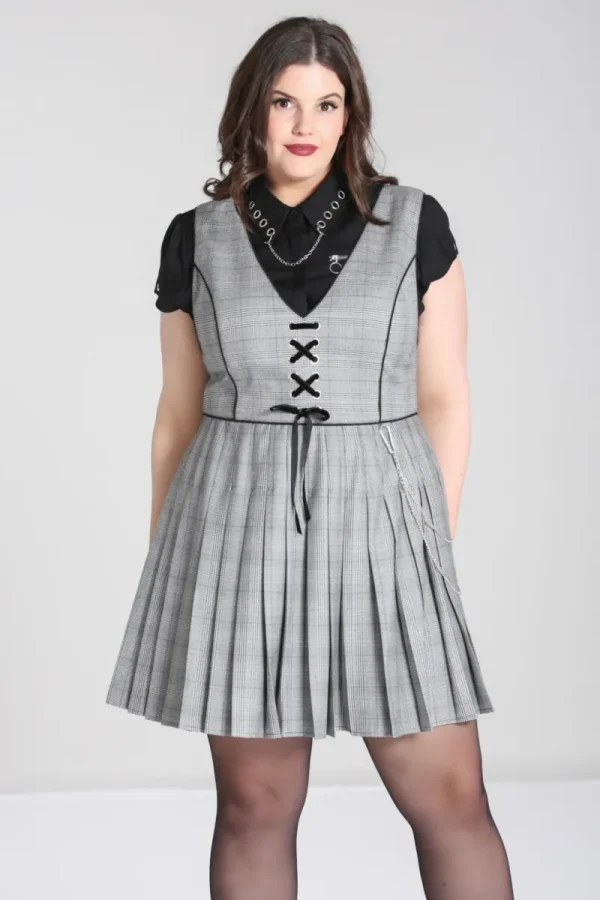 Hell Bunny Dresses | Dresses>Mina Pinafore Dress Grey