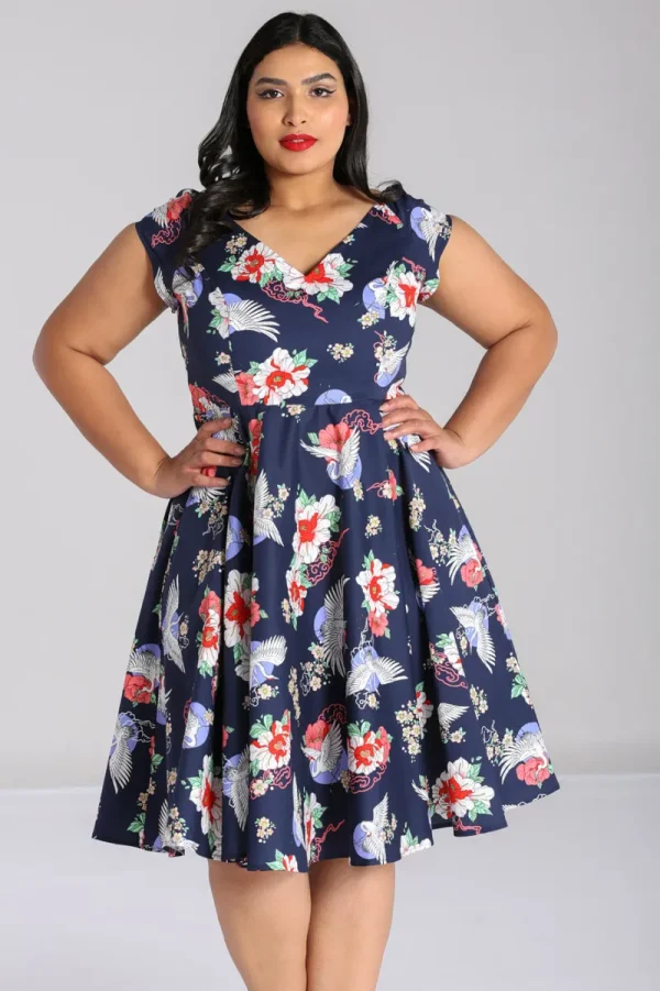 Hell Bunny Dresses | Dresses With Pockets>Misa Midi Dress Navy