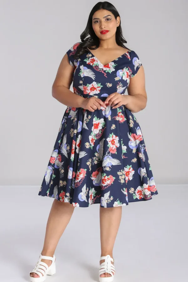Hell Bunny Dresses | Dresses With Pockets>Misa Midi Dress Navy