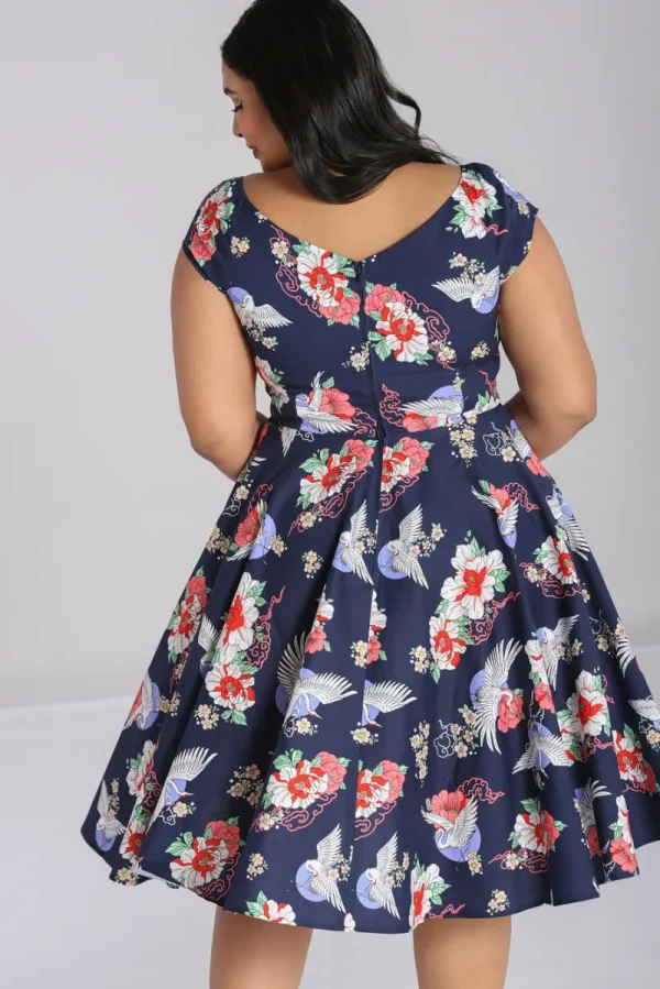 Hell Bunny Dresses | Dresses With Pockets>Misa Midi Dress Navy