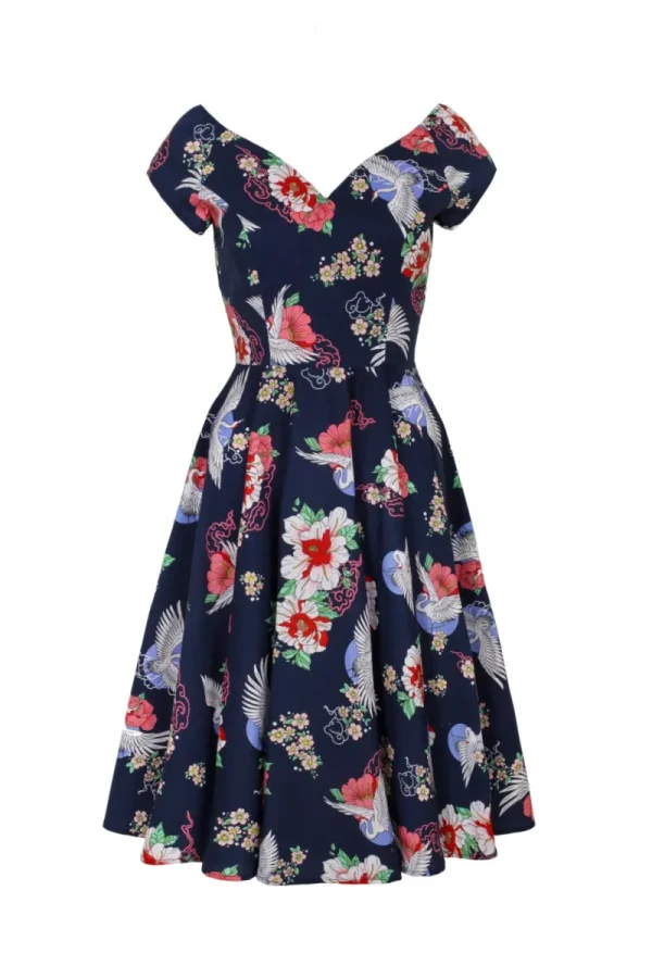 Hell Bunny Dresses | Dresses With Pockets>Misa Midi Dress Navy