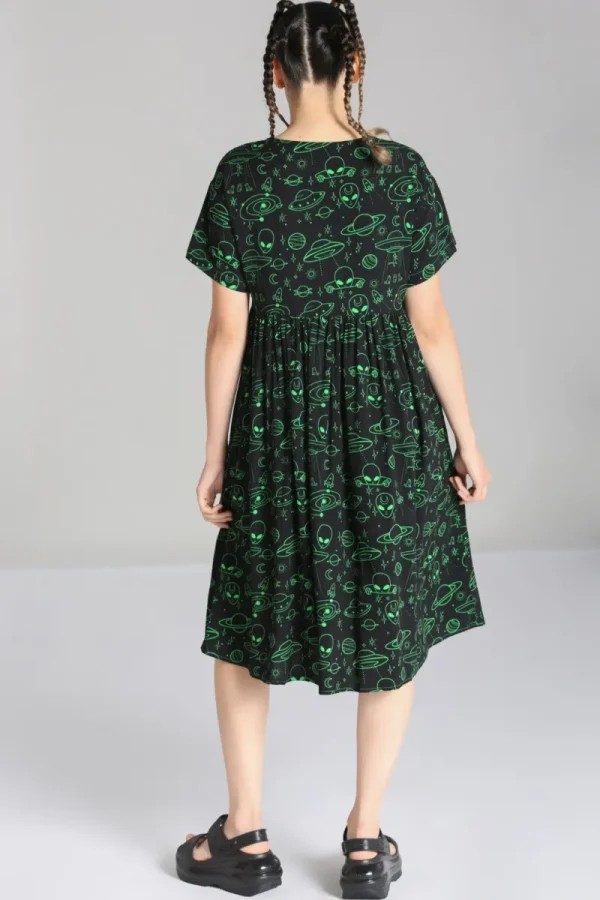 Hell Bunny Dresses>Mulder Dress Green