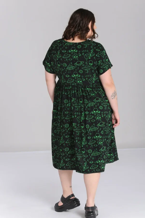 Hell Bunny Dresses>Mulder Dress Green