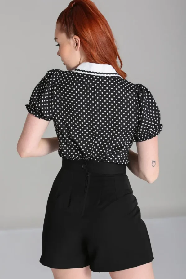Hell Bunny Tops | Blouses>Naomi Blouse Black/White