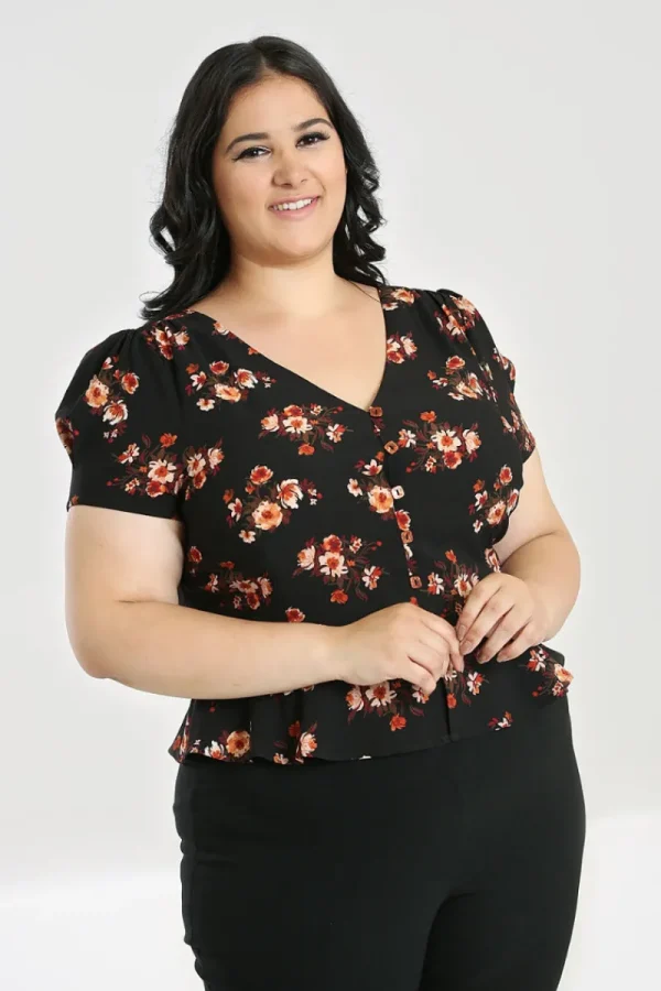 Hell Bunny Tops | Blouses>Orla Blouse Black