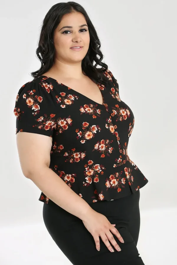 Hell Bunny Tops | Blouses>Orla Blouse Black