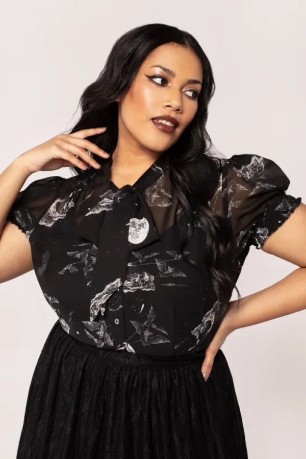Hell Bunny Tops | Blouses>Over The Moon Blouse Black