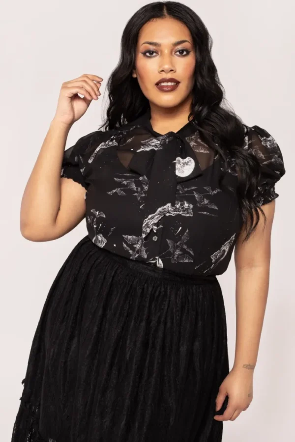 Hell Bunny Tops | Blouses>Over The Moon Blouse Black