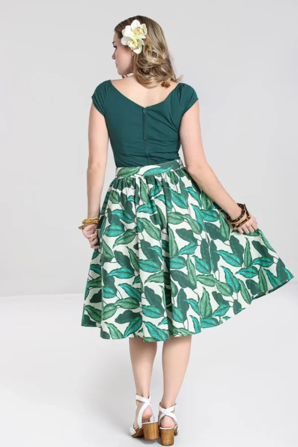 Hell Bunny Skirts>Rainforest 50's Skirt Ivory