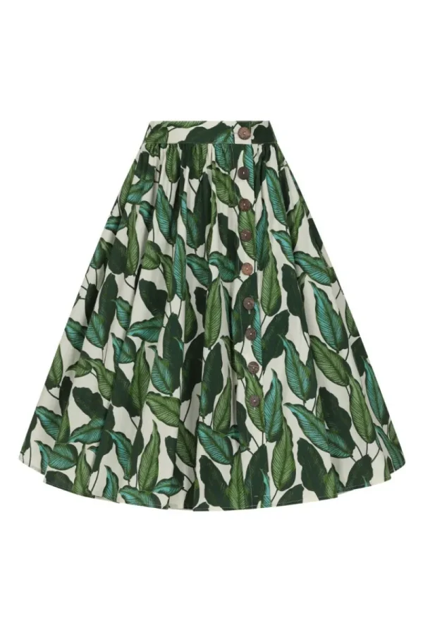Hell Bunny Skirts>Rainforest 50's Skirt Ivory