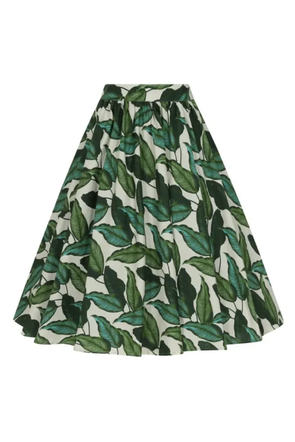 Hell Bunny Skirts>Rainforest 50's Skirt Ivory