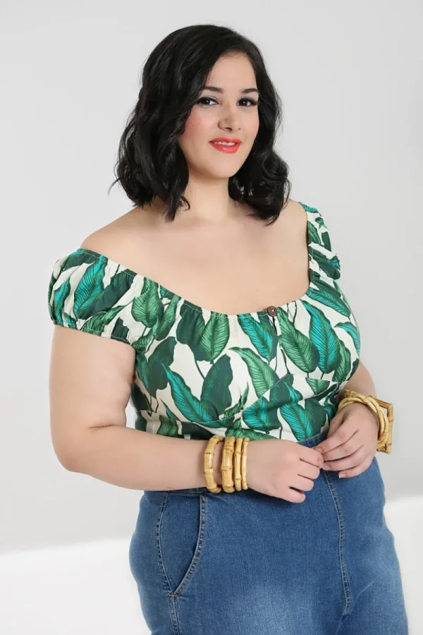 Hell Bunny Tops | Tops>Rainforest Top Ivory