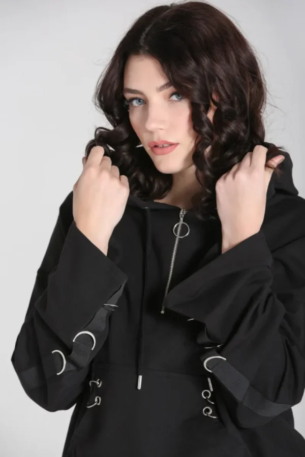 Hell Bunny Tops | Loungewear>Ramona Hoodie Black