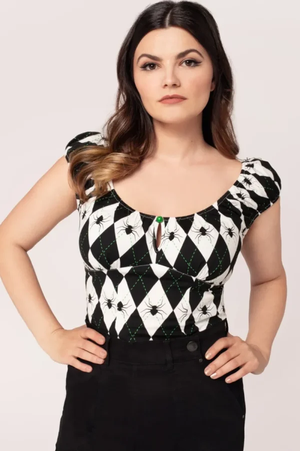 Hell Bunny Tops | Tops>Regina Top Black/White