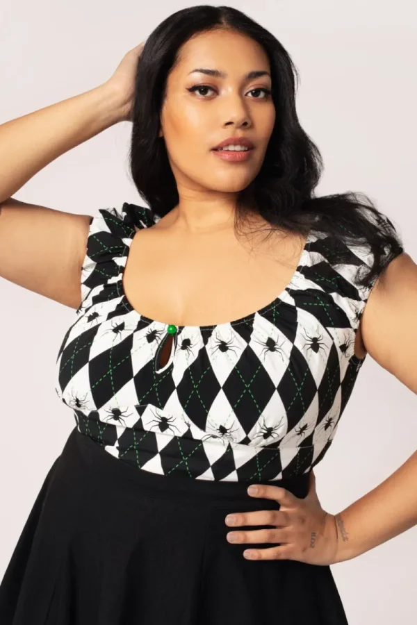 Hell Bunny Tops | Tops>Regina Top Black/White