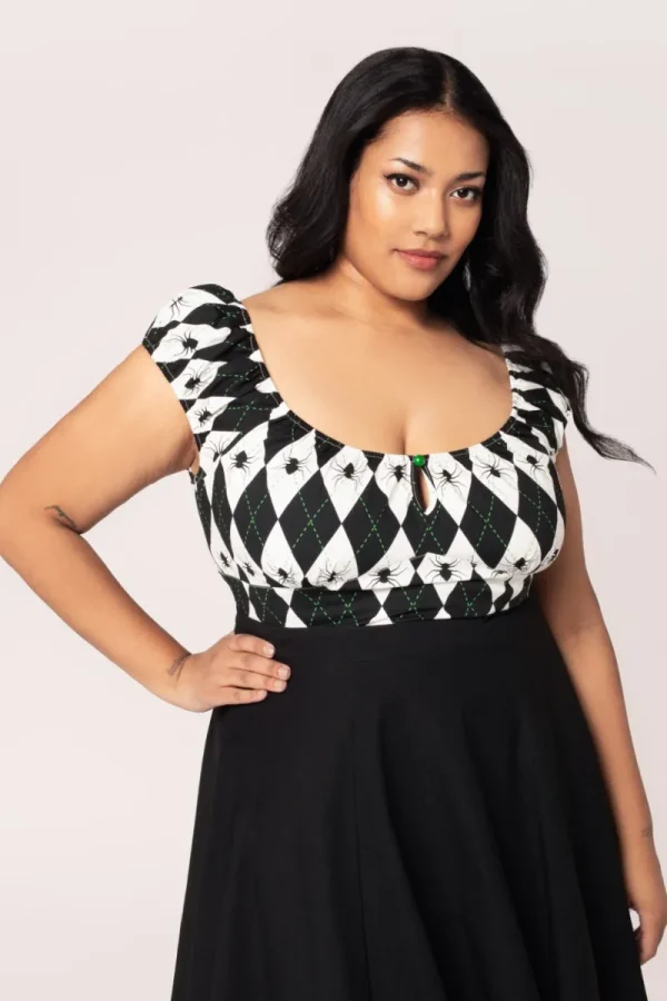 Hell Bunny Tops | Tops>Regina Top Black/White