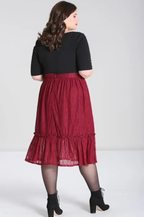 Hell Bunny Skirts>Rhea Skirt Burgundy