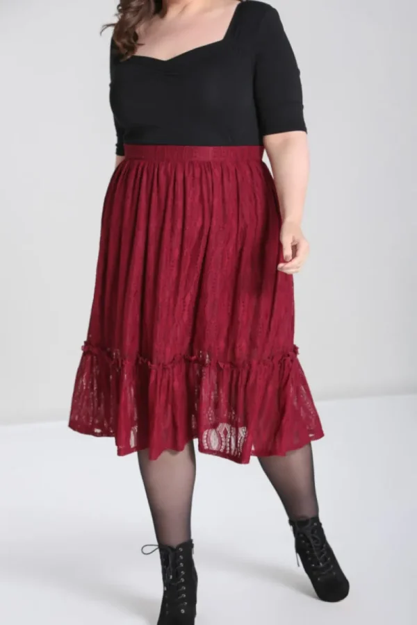 Hell Bunny Skirts>Rhea Skirt Burgundy