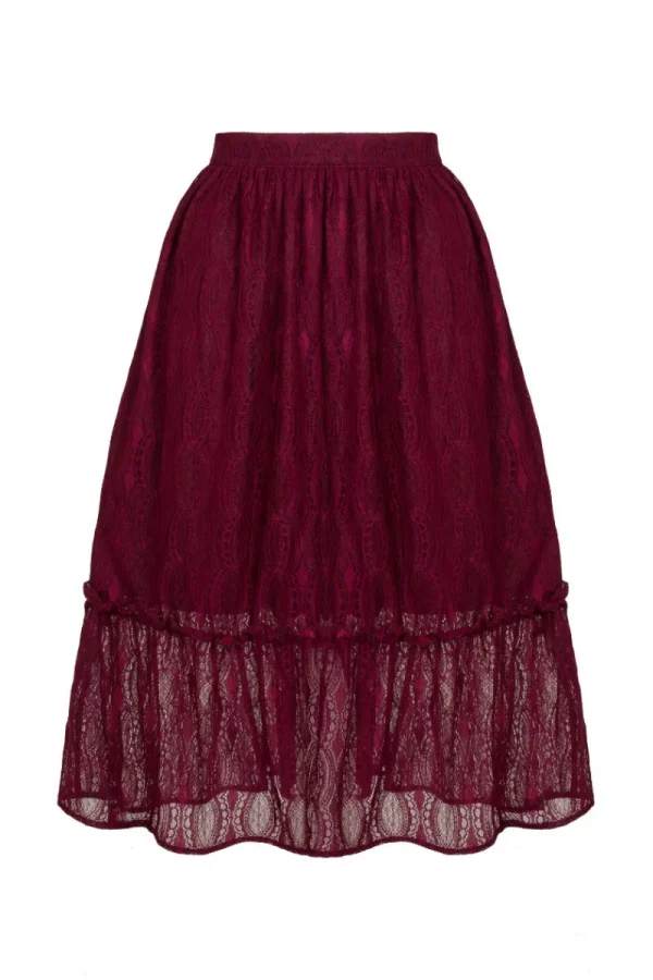 Hell Bunny Skirts>Rhea Skirt Burgundy