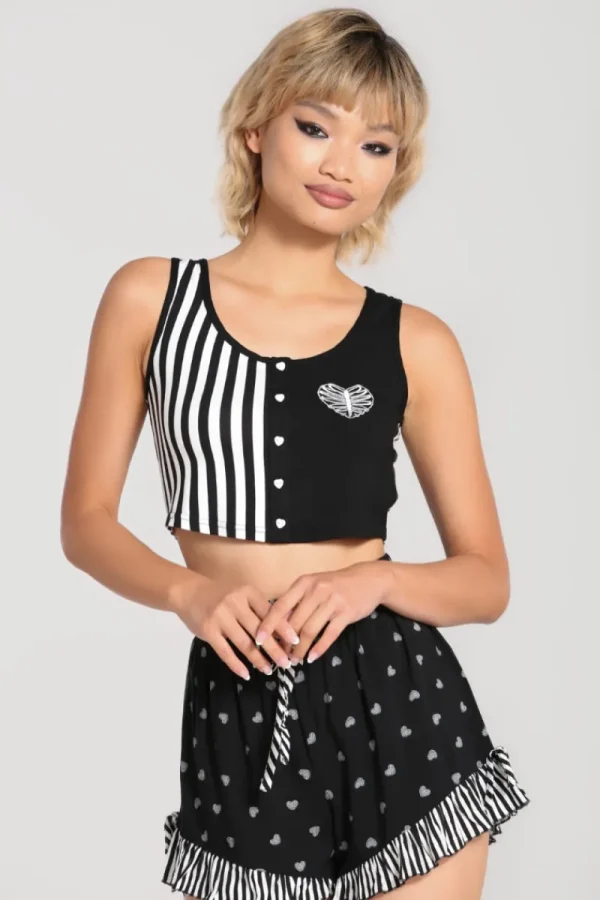 Hell Bunny Tops | Tops>Ribcage Crop Top Black